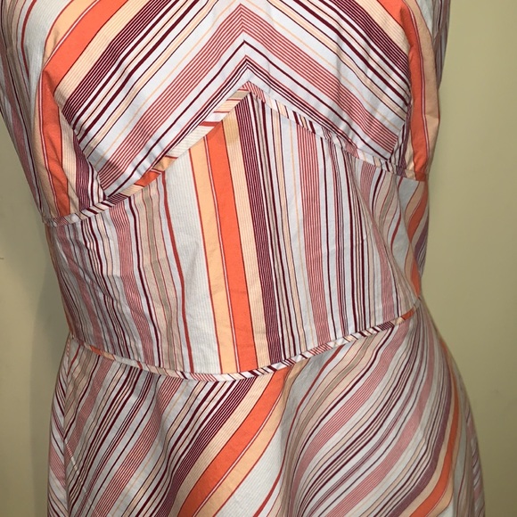 ANN TAYLOR Halter Dress 10 Striped Lightweight Spring Summer Feminine Versatile - Picture 4 of 10